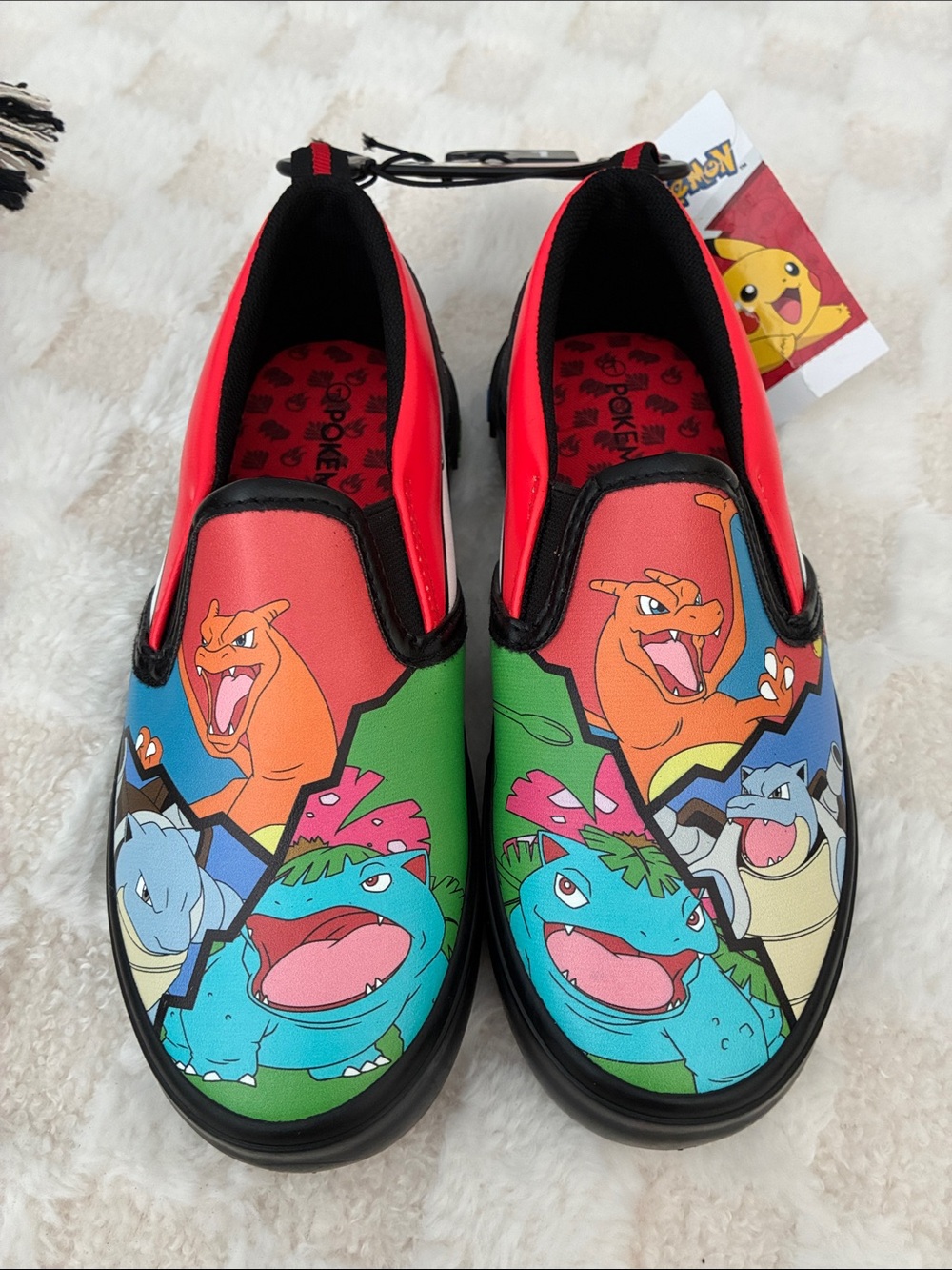 Awesome Colorful Pokemon Slip On Sneakers Shoes, Kids 1, NEW with Tags!